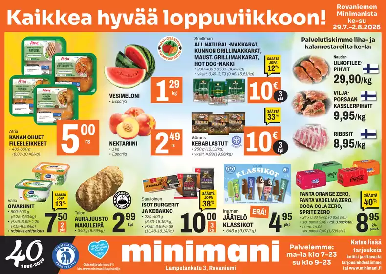 Minimani -luettelo, Varkaus | Ajankohtaisia löytöjä ja tarjouksia | 2026-07-29T00:00:00.000Z - 2026-08-02T00:00:00.000Z