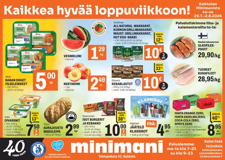 Minimani -luettelo, Varkaus | Mahtavia alennuksia valituista tuotteista | 2026-07-29T00:00:00.000Z - 2026-08-02T00:00:00.000Z