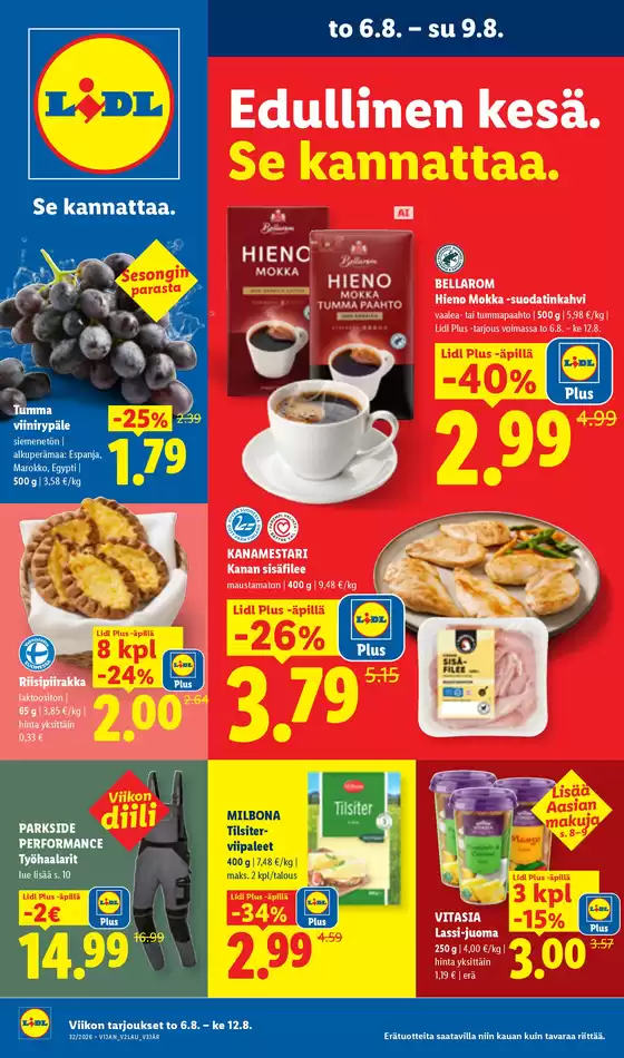 Lidl -luettelo | to 6.8. ke 12.8. | 2026-08-06T00:00:00.000Z - 2026-08-12T00:00:00.000Z