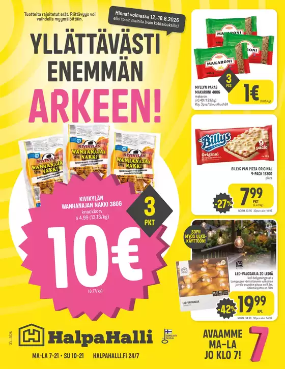 HalpaHalli -luettelo | Parhaat löytömme | 2026-08-12T00:00:00.000Z - 2026-08-18T00:00:00.000Z