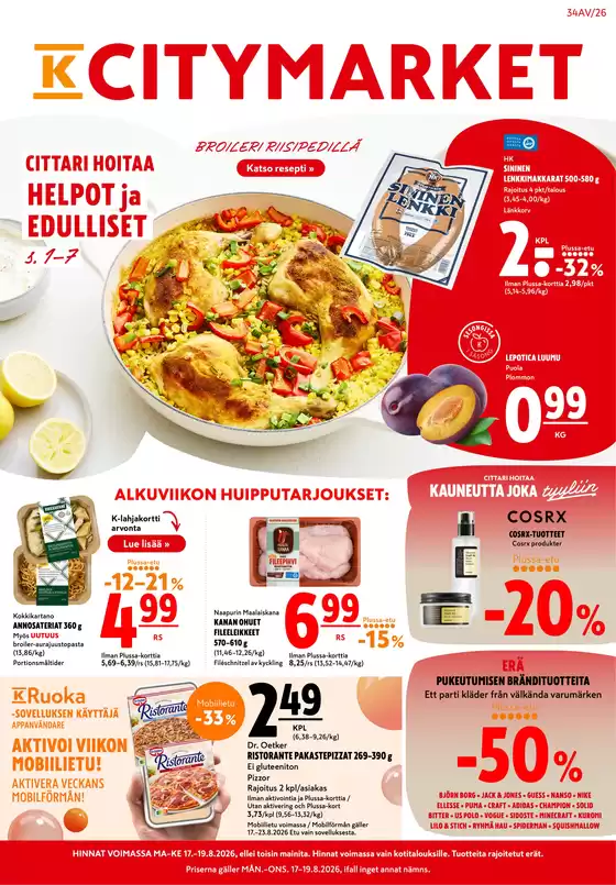 K-Citymarket -luettelo | K-citymarket tarjoukset | 2026-08-17T00:00:00.000Z - 2026-08-23T00:00:00.000Z