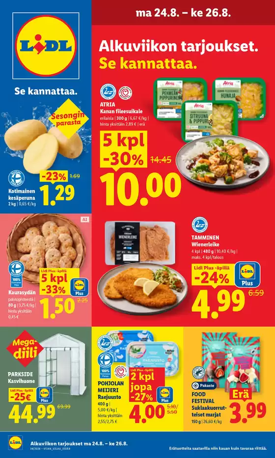 Lidl -luettelo | ma 24.8. ke 26.8. | 2026-08-24T00:00:00.000Z - 2026-08-26T00:00:00.000Z