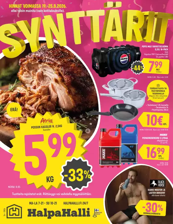 HalpaHalli -luettelo | Säästä nyt tarjouksillamme | 2026-08-19T00:00:00.000Z - 2026-08-25T00:00:00.000Z