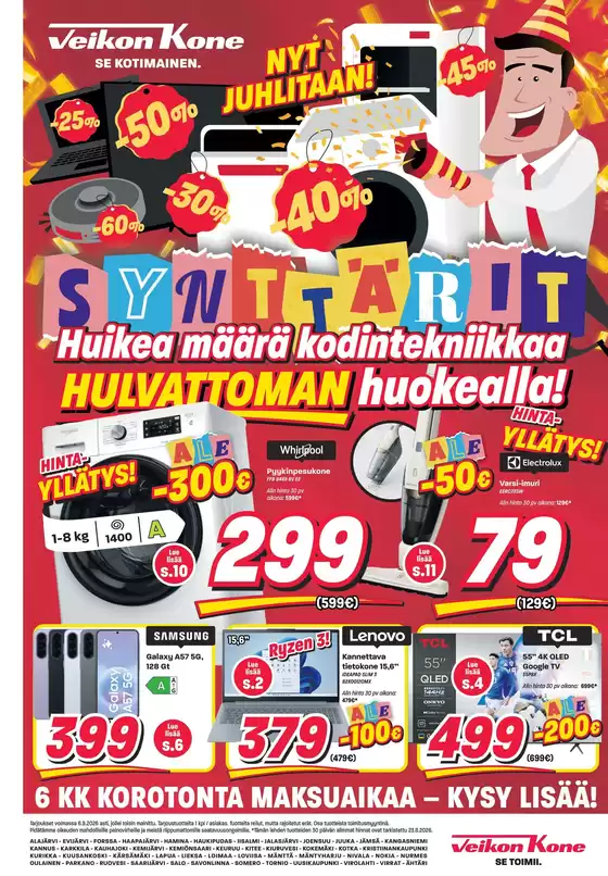 Veikon Kone -luettelo | Veikon Kone tarjoukset | 2026-08-25T00:00:00.000Z - 2026-09-06T00:00:00.000Z