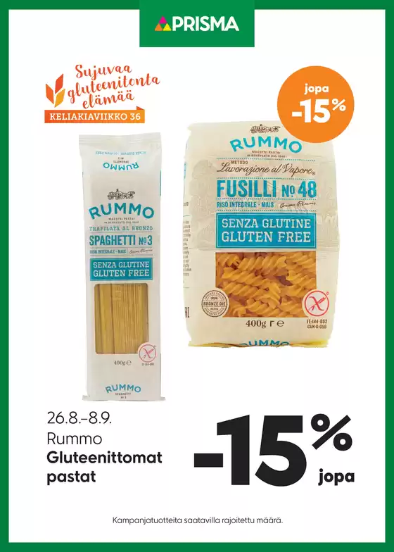 Prisma -luettelo, Kerava | TOK Prisma Rummo 26.8.8.9. | 2026-08-26T00:00:00.000Z - 2026-09-08T00:00:00.000Z