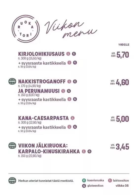 S-Market -luettelo, Lohja | Parhaat tarjouksemme sinulle | 2026-08-31T00:00:00.000Z - 2026-09-06T00:00:00.000Z