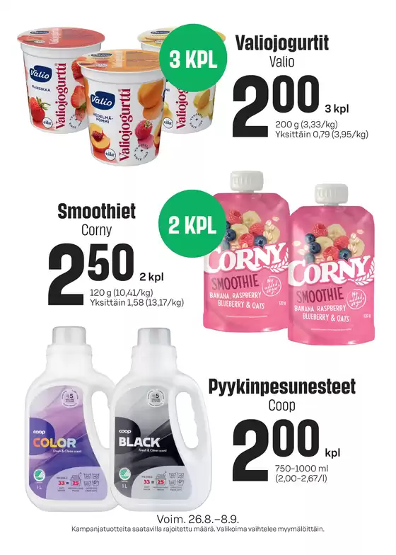 Sale -luettelo, Kouvola | Sale tarjoukset | 2026-09-08T00:00:00.000Z - 2026-09-08T00:00:00.000Z