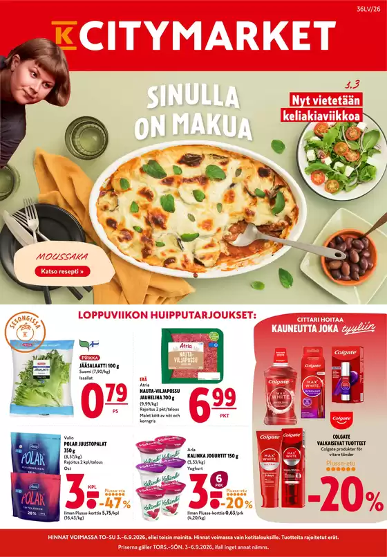 K-Citymarket -luettelo, Forssa | K-citymarket tarjoukset | 2026-09-03T00:00:00.000Z - 2026-09-06T00:00:00.000Z