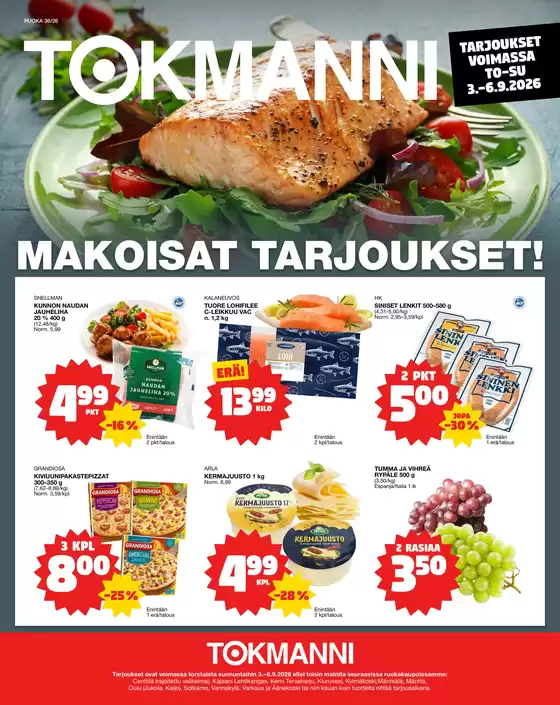 Tokmanni -luettelo, Ivalo | Ruokasanomat | 2026-09-03T00:00:00.000Z - 2026-09-06T00:00:00.000Z