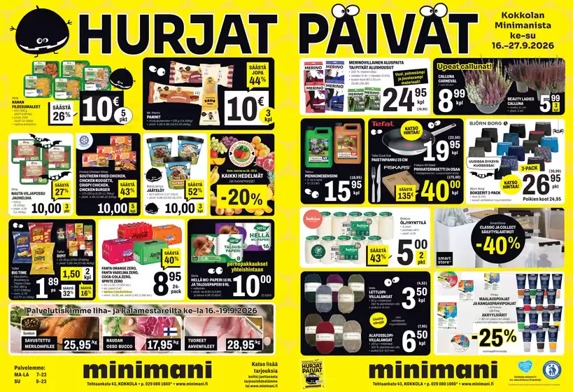 Minimani -luettelo, Asikkala | Alennukset ja kampanjat | 2026-09-16T00:00:00.000Z - 2026-09-27T00:00:00.000Z