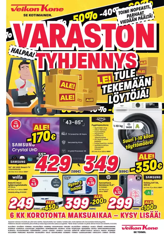 Veikon Kone -luettelo | Veikon Kone tarjoukset | 2026-09-21T00:00:00.000Z - 2026-10-04T00:00:00.000Z