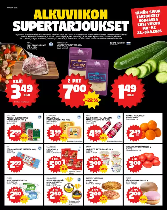 Tokmanni -luettelo, Helsinki | Ruokasanomat | 2026-09-28T00:00:00.000Z - 2026-09-30T00:00:00.000Z