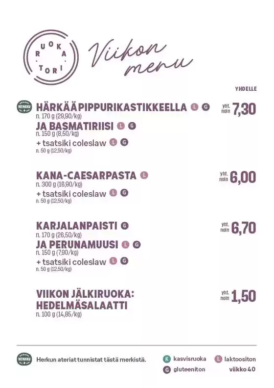 S-Market -luettelo, Helsinki | Eksklusiivisia löytöjä | 2026-09-28T00:00:00.000Z - 2026-10-04T00:00:00.000Z