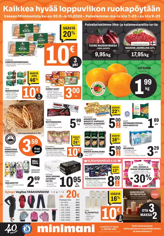 Minimani -luettelo, Parikkala | Parhaat tarjouksemme sinulle | 2026-09-30T00:00:00.000Z - 2026-10-04T00:00:00.000Z