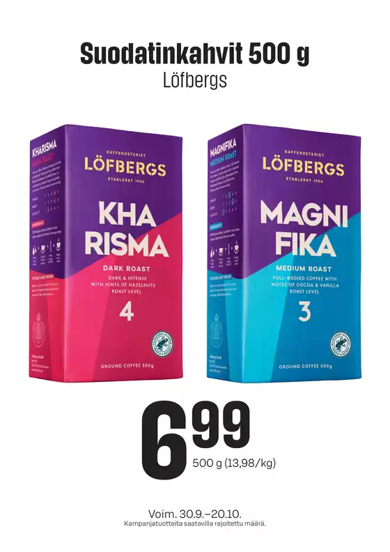 Prisma -luettelo, Turku | TOK Prisma Löfbergs kahvi 30.9.-20.10. | 2026-09-30T00:00:00.000Z - 2026-10-20T00:00:00.000Z
