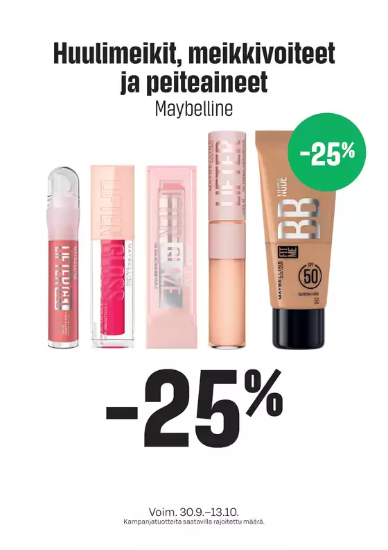Prisma -luettelo, Turku | TOK Prisma Maybelline 30.9.-13.10. | 2026-09-30T00:00:00.000Z - 2026-10-13T00:00:00.000Z