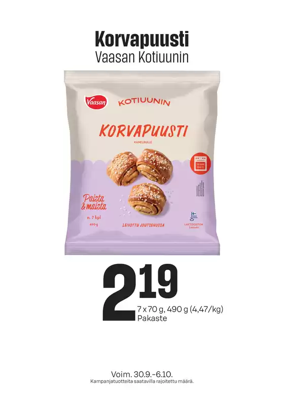 Prisma -luettelo, Turku | TOK Prisma Korvapuusti 30.9.-6.10. | 2026-09-30T00:00:00.000Z - 2026-10-06T00:00:00.000Z