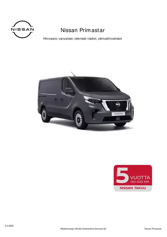 Nissan -luettelo, Ranua | PRIMASTAR Asiakashinnasto 02 02 2026b | 2026-10-02T00:00:00.000Z - 2026-10-16T00:00:00.000Z