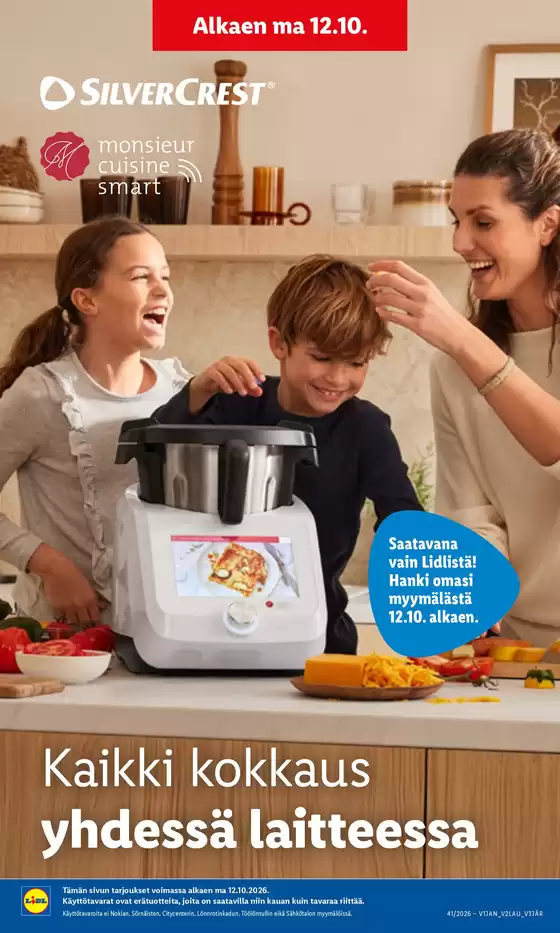 Lidl -luettelo | Alkaen ma 12.10. | 2026-10-12T00:00:00.000Z - 2026-10-14T00:00:00.000Z