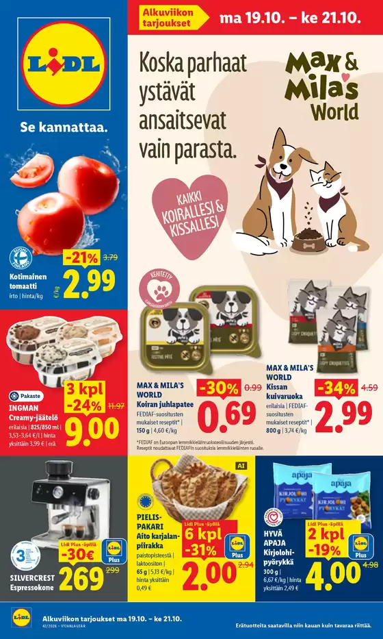 Lidl -luettelo, Tornio | ma 19.10. ke 21.10. | 2026-10-19T00:00:00.000Z - 2026-10-21T00:00:00.000Z