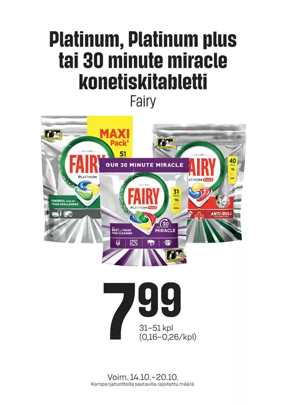 Prisma -luettelo | TOK Prisma Fairy konetiskitabletti 14.-20.10. | 2026-10-14T00:00:00.000Z - 2026-10-20T00:00:00.000Z