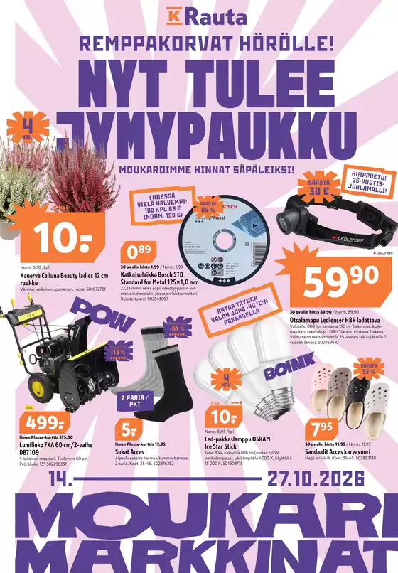 K-Rauta -luettelo | K rauta moukarimarkkinat vk42 43 2026 | 2026-10-27T00:00:00.000Z - 2026-10-27T00:00:00.000Z