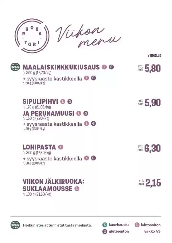 S-Market -luettelo, Helsinki | Alennukset ja kampanjat | 2026-10-20T00:00:00.000Z - 2026-10-26T00:00:00.000Z