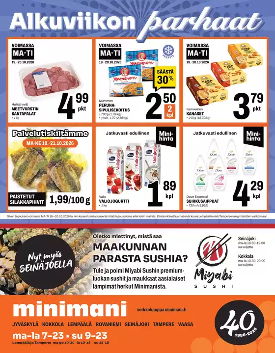 Minimani -luettelo, Helsinki | Mahtava tarjous tarjoushaukoille | 2026-10-19T00:00:00.000Z - 2026-10-21T00:00:00.000Z