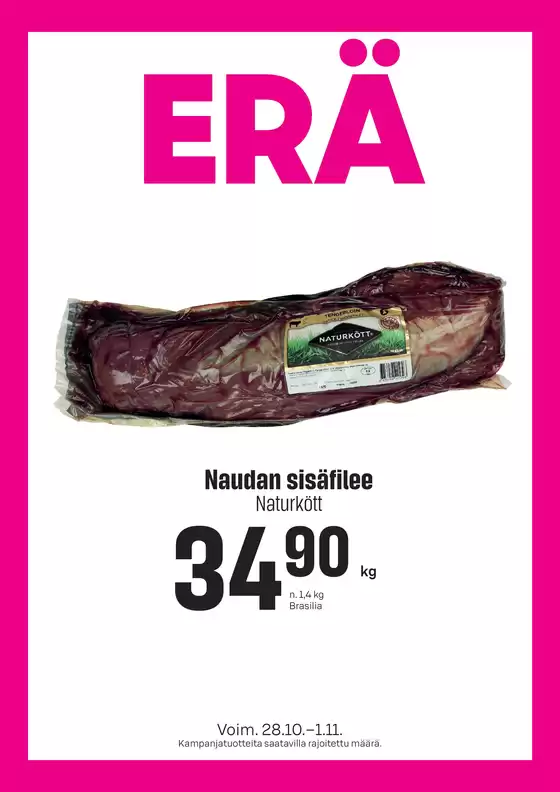Prisma -luettelo | TOK Prisma Naudan sisäfilee 28.10.1.11. | 2026-10-28T00:00:00.000Z - 2026-11-01T00:00:00.000Z