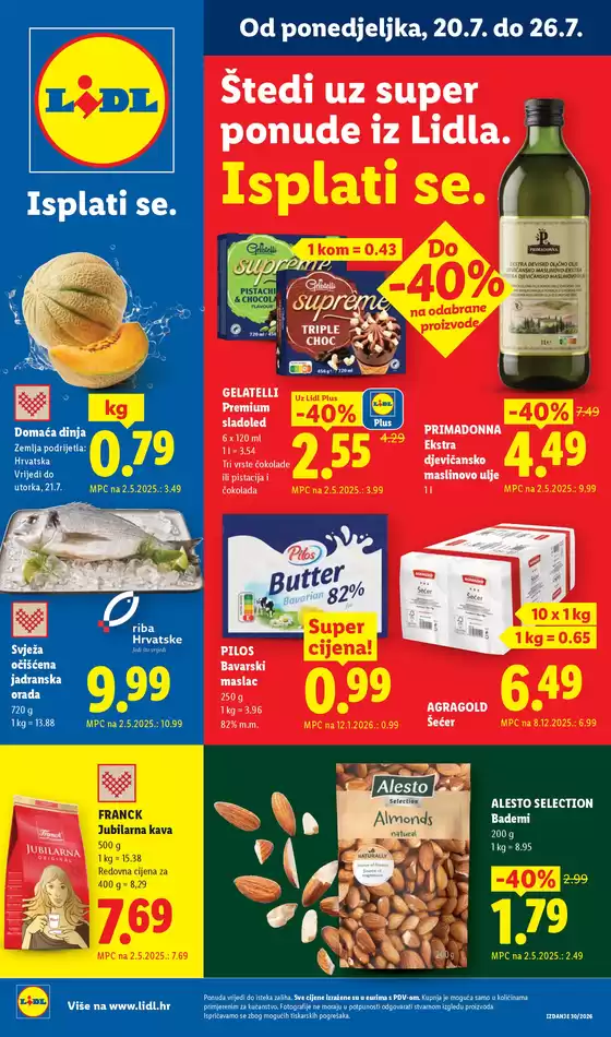Lidl katalog u Sinj | Ponuda od ponedjeljka 20.7. | 2026-07-20T00:00:00.000Z - 2026-07-26T00:00:00.000Z