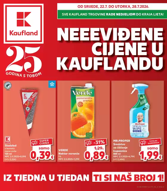 Kaufland katalog u Sinj | Ekskluzivni popusti za ograničeno vrijeme | 2026-07-22T00:00:00.000Z - 2026-07-28T00:00:00.000Z