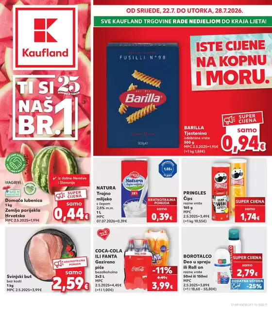 Kaufland katalog u Sinj | ¡Štedite s našim popustima! | 2026-07-22T00:00:00.000Z - 2026-07-28T00:00:00.000Z