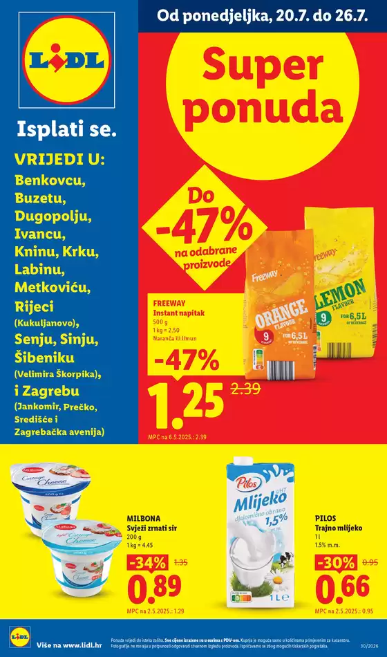 Lidl katalog u Sinj | Od ponedjeljka 20.7. | 2026-07-20T00:00:00.000Z - 2026-07-26T00:00:00.000Z