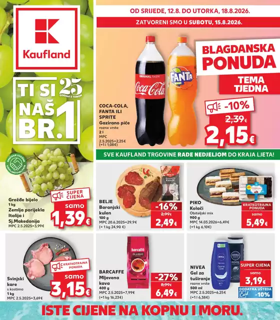 Kaufland katalog u Lipovljani | Odkrijte najčešće ponude | 2026-08-12T00:00:00.000Z - 2026-08-18T00:00:00.000Z