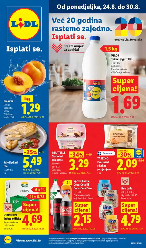 Lidl katalog u Kukuljanovo | Od ponedjeljka 24.08. | 2026-08-24T00:00:00.000Z - 2026-08-30T00:00:00.000Z