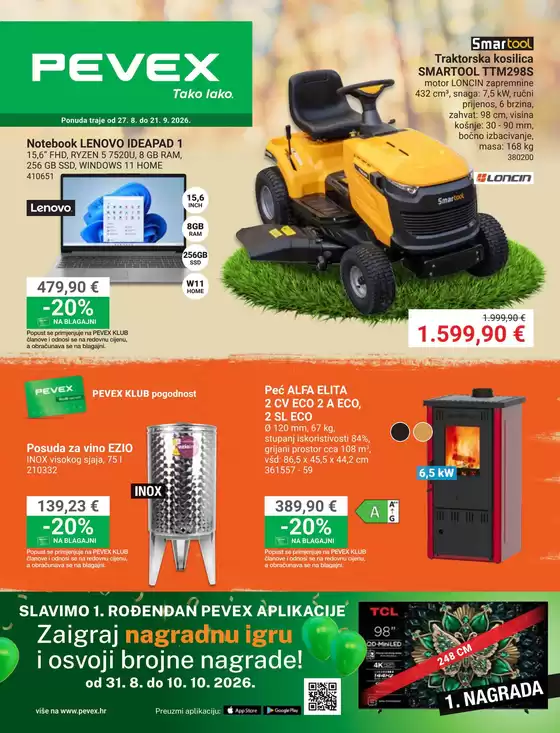 Pevex katalog u Antunovac | Katalog Pevex | 2026-08-27T00:00:00.000Z - 2026-09-21T00:00:00.000Z