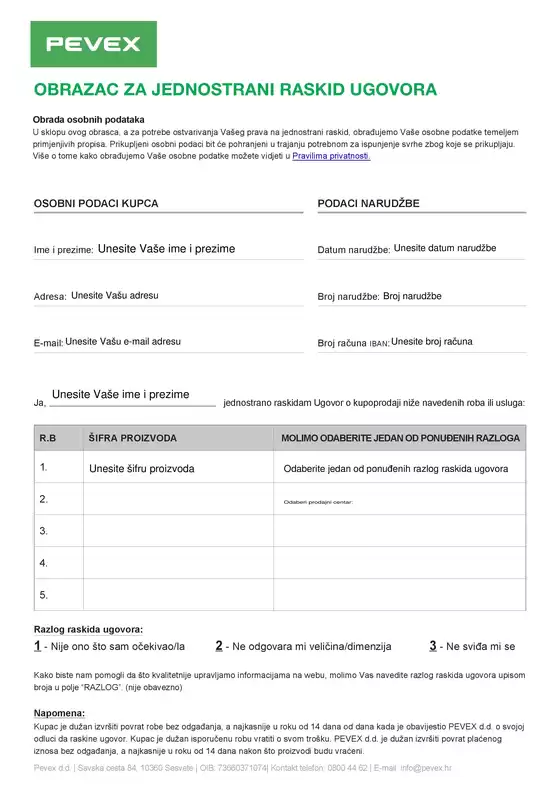 Pevex katalog u  | 19062026 obrazac za jednostrani raskid ugovora | 2026-09-05T00:00:00.000Z - 2026-09-19T00:00:00.000Z