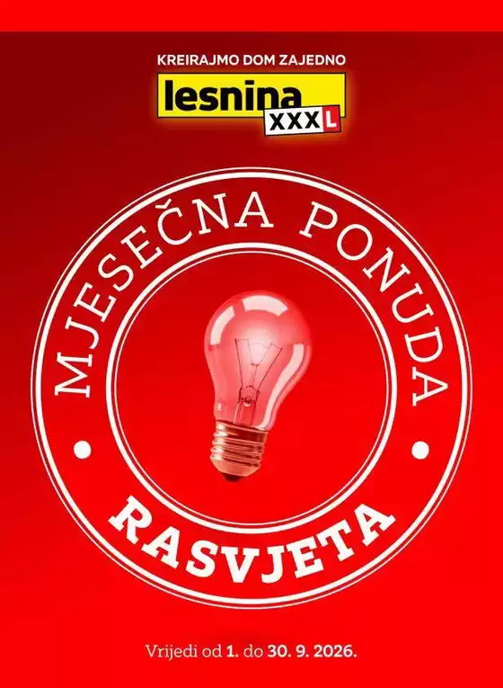 Lesnina katalog u | Mjesečna ponuda rasvjete | 2026-09-01T00:00:00.000Z - 2026-09-30T00:00:00.000Z