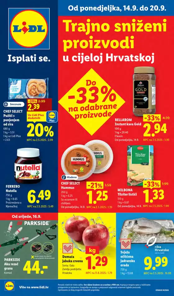 Lidl katalog u | Vrijedi od ponedjeljka 14.09. | 2026-09-14T00:00:00.000Z - 2026-09-20T00:00:00.000Z