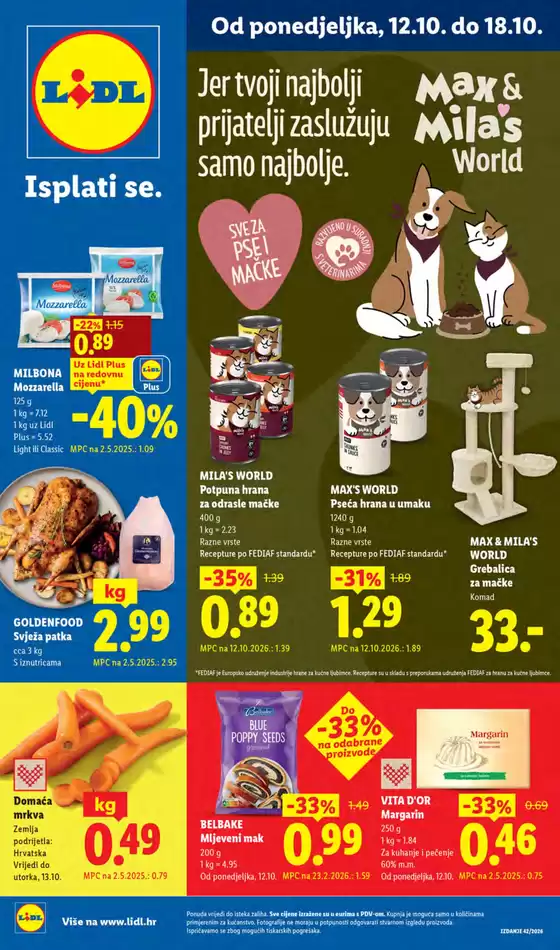 Lidl katalog u Zadar | Vrijedi od ponedjeljka 12.10. | 2026-10-12T00:00:00.000Z - 2026-10-18T00:00:00.000Z