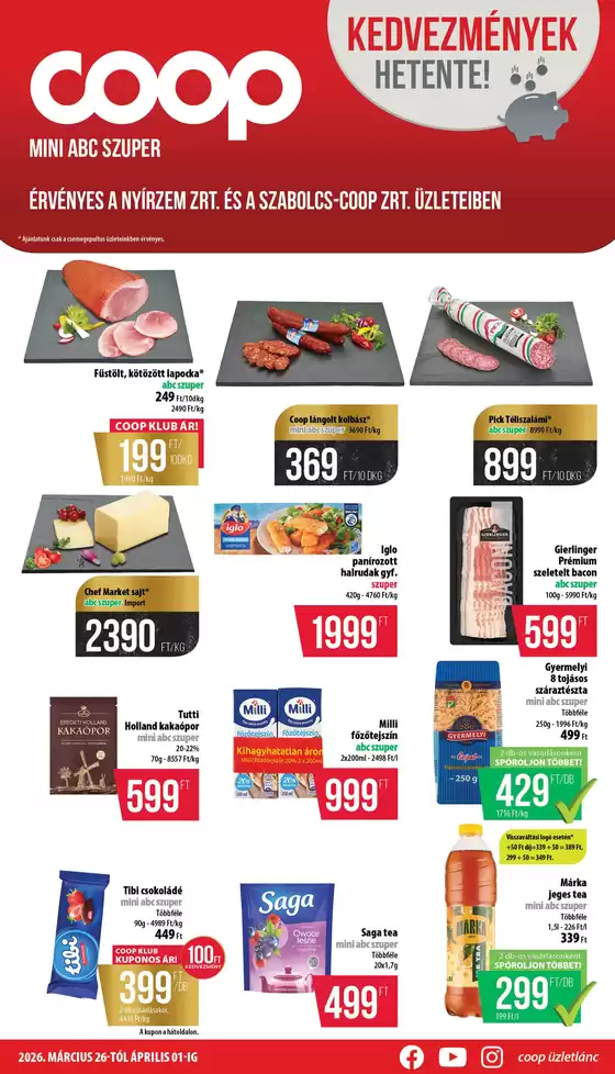 Coop katalógus, Tiszafüred | Csúcsajánlatok a takarékosoknak | 2026-03-26T00:00:00.000Z - 2026-04-01T00:00:00.000Z