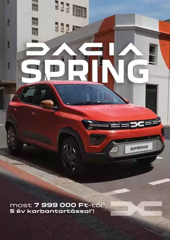 Dacia katalógus, Debrecen | Dacia Spring Árlista letöltése | 2026-03-27T00:00:00.000Z - 2026-04-10T00:00:00.000Z