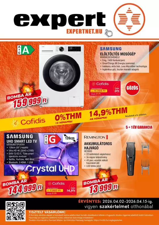Expert Electro katalógus, Miskolc | Expert Electro akciós | 2026-04-02T00:00:00.000Z - 2026-04-15T00:00:00.000Z
