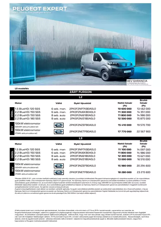 Peugeot katalógus | Expert arlista | 2026-04-01T00:00:00.000Z - 2026-04-15T00:00:00.000Z