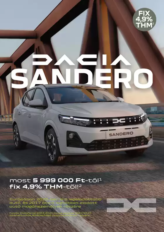 Dacia katalógus, Békéscsaba | Dacia Sandero Árlista letöltése | 2026-04-02T00:00:00.000Z - 2026-04-16T00:00:00.000Z