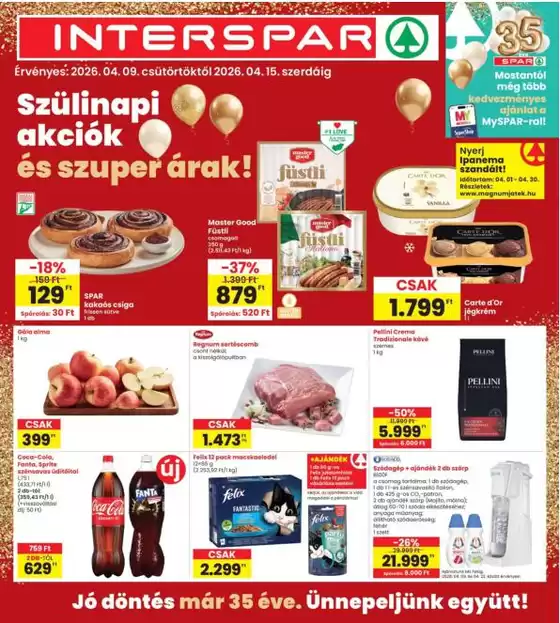 Interspar katalógus, Szerencs | Exkluzív ajánlatok ügyfeleinknek | 2026-04-09T00:00:00.000Z - 2026-04-15T00:00:00.000Z