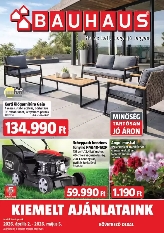 Bauhaus katalógus, Szekszárd | april | 2026-04-02T00:00:00.000Z - 2026-05-05T00:00:00.000Z