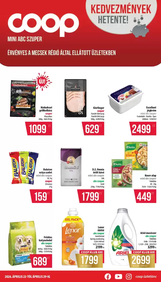 Coop katalógus | Coop regionális szórólap április 4. hét - Mecsek | 2026-04-23T00:00:00.000Z - 2026-04-29T00:00:00.000Z