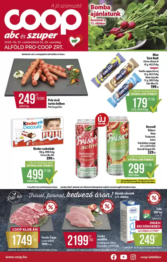 Coop katalógus | Coop regionális szórólap április 4. hét - Alföld | 2026-04-23T00:00:00.000Z - 2026-04-29T00:00:00.000Z