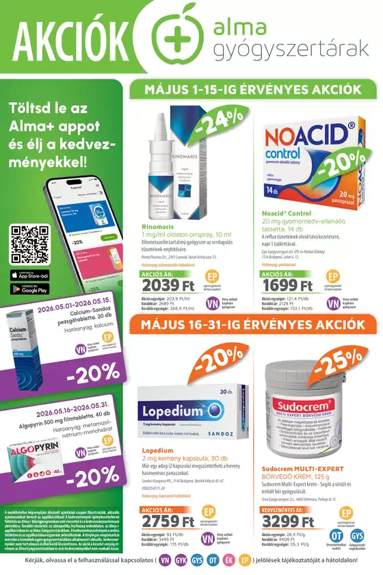 Alma Gyógyszertárak katalógus, Lajosmizse | 2026 . május | 2026-05-01T00:00:00.000Z - 2026-05-31T00:00:00.000Z
